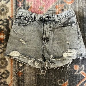 Distressed grey denim Rag and Bone shorts